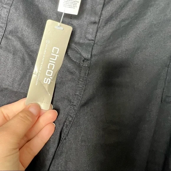 Chicos linen blend the ultimate fit cargo pants nwt - Picture 7 of 9